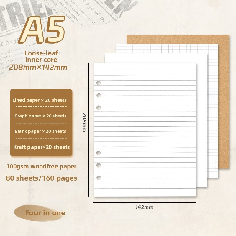 A5 Loose Leaf Notebook Refill  - огляд і ціна A5 Spiral Dotted Grid Notebook