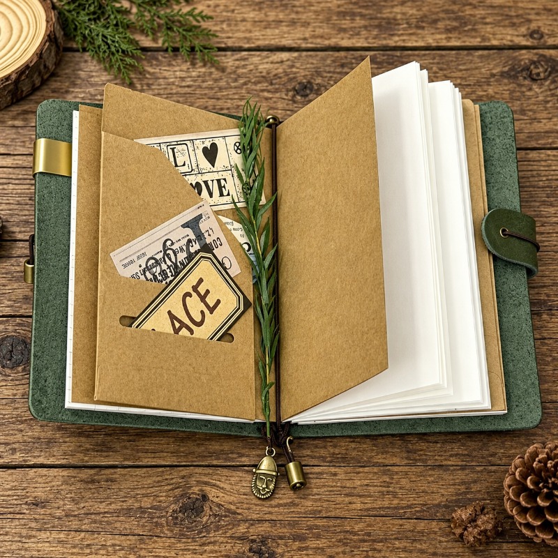 A7 A6 Pueblo Forest Green Fros - огляд і ціна Vintage Leather Journal Notebook