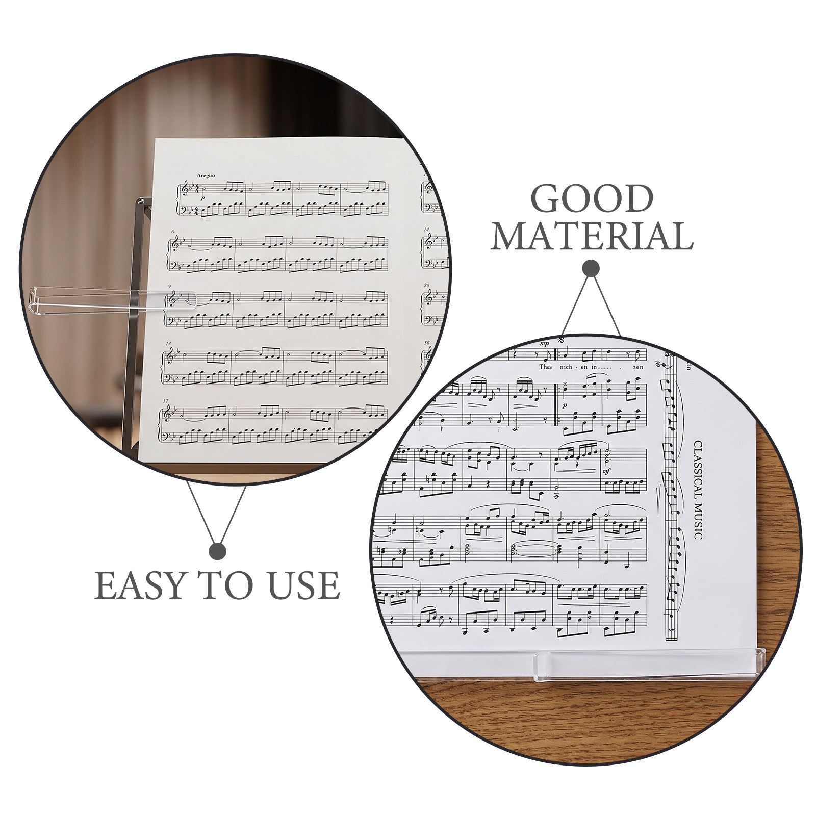 6Pairs Clear Acrylic Music Sta - огляд і ціна Clear Acrylic Book Stand Holder