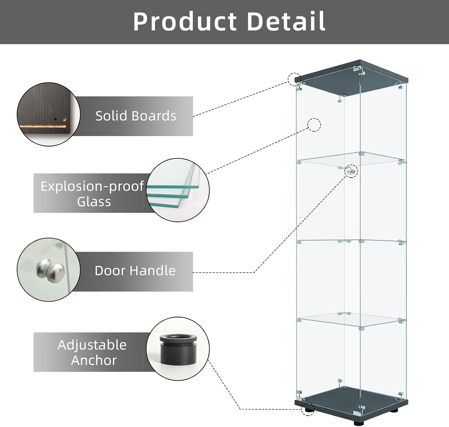 Glass Display Cabinet With Loc - огляд і ціна Books